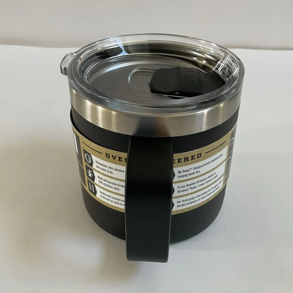 Yeti Rambler 14 oz Mug With Magslider Lid Black Stainless Steel